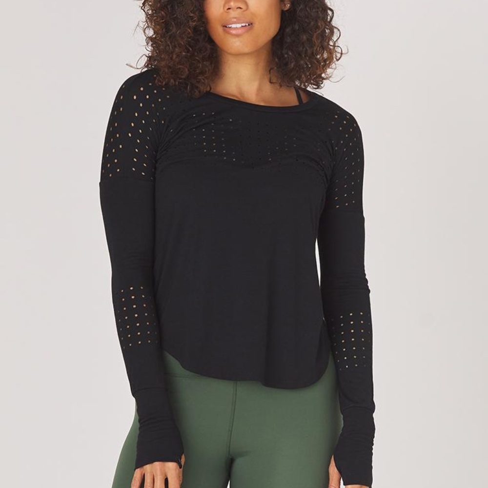 Glyder Large Long Sleeve Mood Top in Black